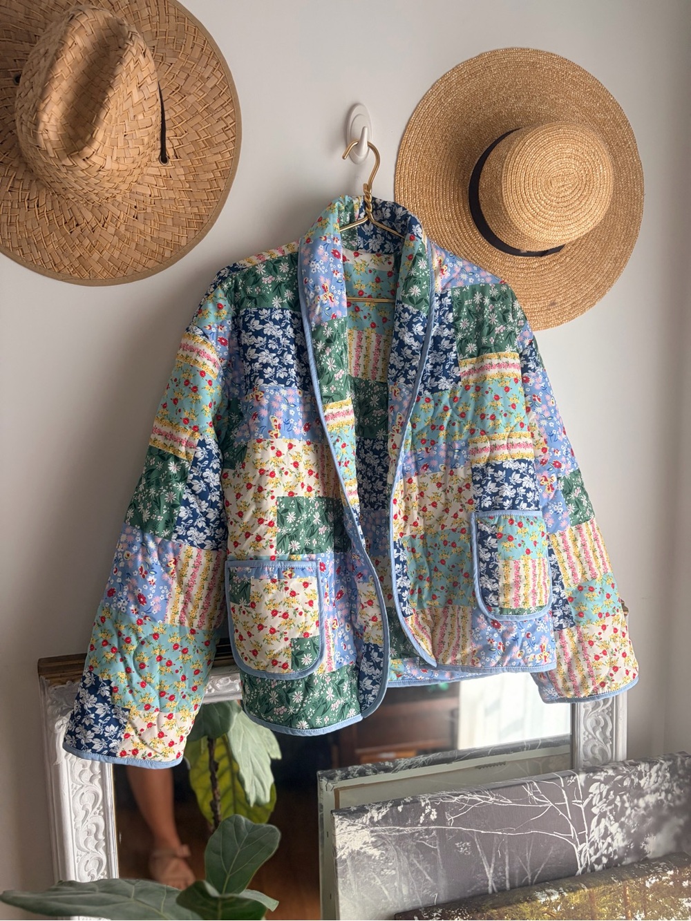 Quilted Patchwork Floral Jacket | Oversized Cottagecore Boho - Picture 2 of 6